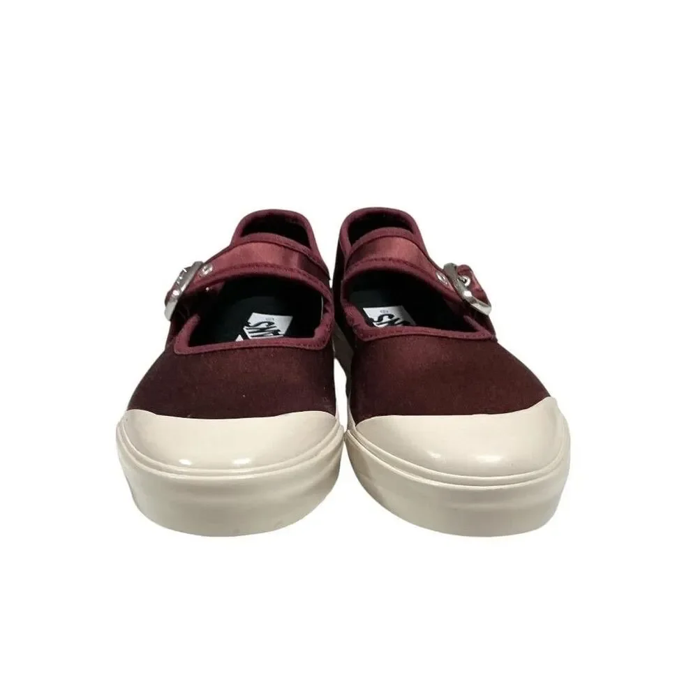 Vans Mary Jane Shoes Womens 8 Brown Satin Premium Low Pro LX Sneakers NEW